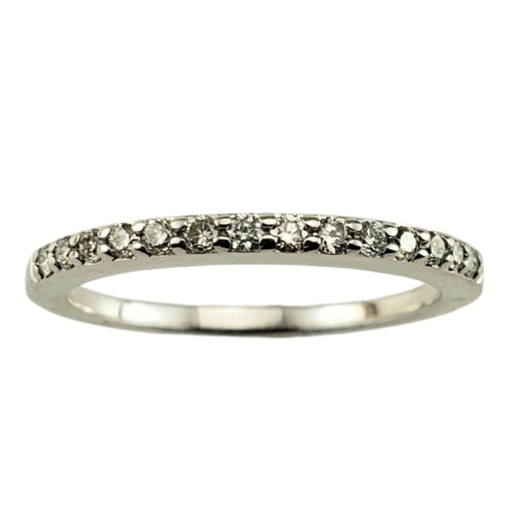 14 Karat White Gold Diamond Wedding Band Ring Size 5.5...